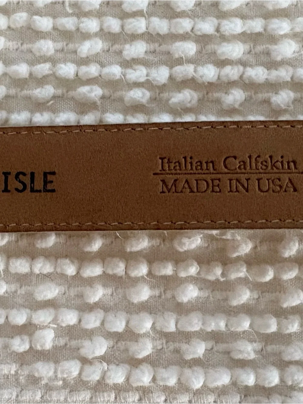 Carlisle Tan Lizard-Embossed Leather Belt with Gold Buckle size Small